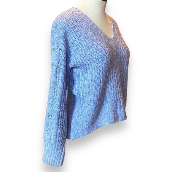 🎈SO Baby Blue Soft Cropped Sweater Size XS Oversized - Picture 1 of 8